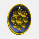 GEEL BLAUW GEMSTONE MON KERAMISCH ORNAMENT (Rechts)