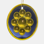 GEEL BLAUW GEMSTONE MON KERAMISCH ORNAMENT (Links)