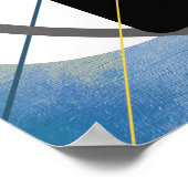 Geel Blauw Geometrisch Canvasontwerp AP0011 Poster (Hoek)