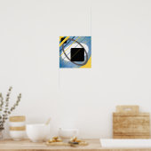 Geel Blauw Geometrisch Canvasontwerp AP0011 Poster (Keuken)