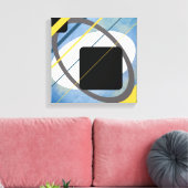 Geel & Blauw Geometrisch Ontwerp Ingepakt Canvas Afdruk (Insitu (Woonkamer))