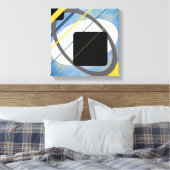 Geel & Blauw Geometrisch Ontwerp Ingepakt Canvas Afdruk (Insitu (Slaapkamer))