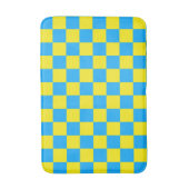 Geel Blauw Geruit Controlepatroon Badmat (Voorkant Verticaal)