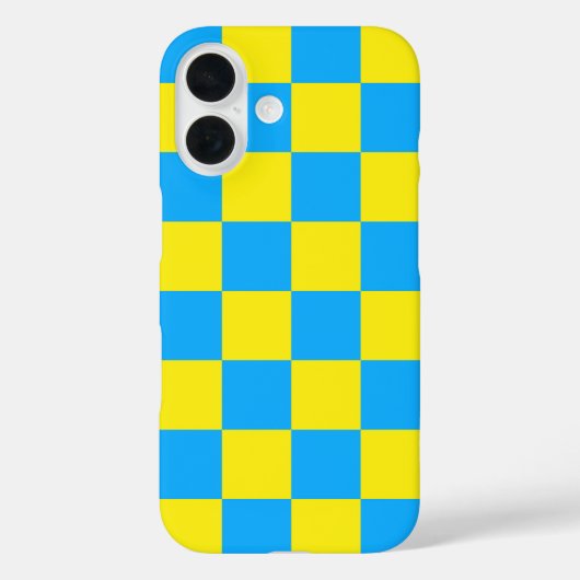 Geel Blauw Geruit Controlepatroon Case-Mate iPhone Case (Achterkant)
