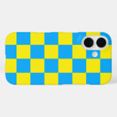 Geel Blauw Geruit Controlepatroon Case-Mate iPhone Case (Achterkant (horizontaal))