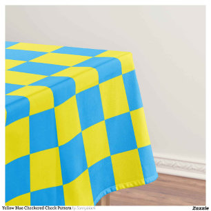 Geel Blauw Geruit Controlepatroon Tafelkleed
