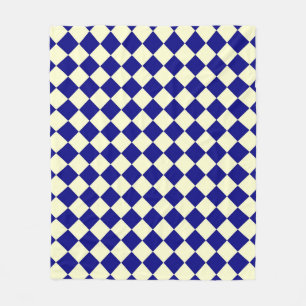 Geel Blauw Geruit Diamant Patroon Fleece Deken