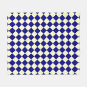 Geel Blauw Geruit Diamant Patroon Fleece Deken (Voorkant (Horizontaal))