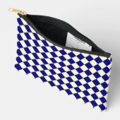 Geel Blauw Geruit Diamant Patroon Klein Etui (Open)