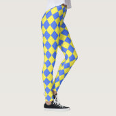Geel Blauw Geruit Diamant Patroon Leggings (Rechts)