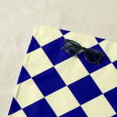 Geel Blauw Geruit Diamant Patroon Strandlaken (In situ)