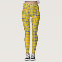 Geel Blauw Geruit Klassiek Patroon Retro