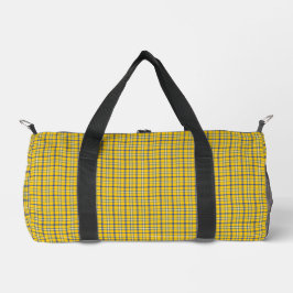 Geel Blauw Geruit Klassiek Patroon Retro Plunjezak