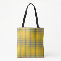 Geel Blauw Geruit Klassiek Patroon Retro