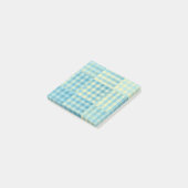 Geel Blauw Geruit Patchwork Patroon Post-it® Notes (Schuin)