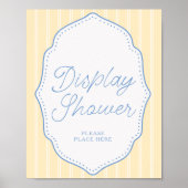 Geel & Blauw Gestreepte Display Douche Bord Poster (Voorkant)