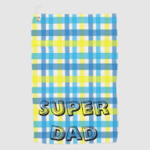 Geel blauw-goudhanddoek Super Pap Golfhanddoek (Voorkant)