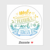 Geel blauw gradiëntvredescitaat voor duwbakken sticker (Vel)