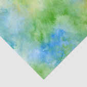 Geel Blauw Groen Abstracte Waterverf Tissuepapier (Detail)