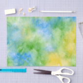 Geel Blauw Groen Abstracte Waterverf Tissuepapier (Craft)