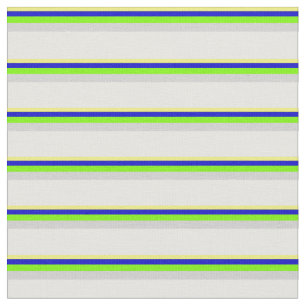 Geel, Blauw, Groen, Licht Grijs en Mint Cream Stof