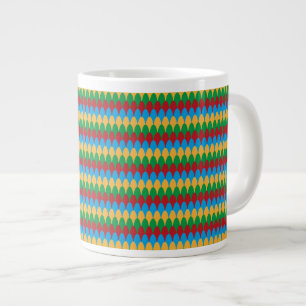 Geel Blauw Groen & Rode Geometrische Schelpen Grote Koffiekop