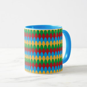 Geel Blauw Groen & Rode Geometrische Schelpen Mok