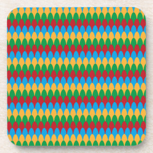 Geel Blauw Groen & Rode Geometrische Schelpen Onderzetter