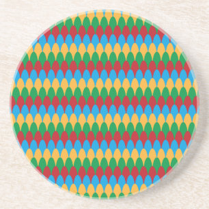 Geel Blauw Groen & Rode Geometrische Schelpranden Zandsteen Onderzetter