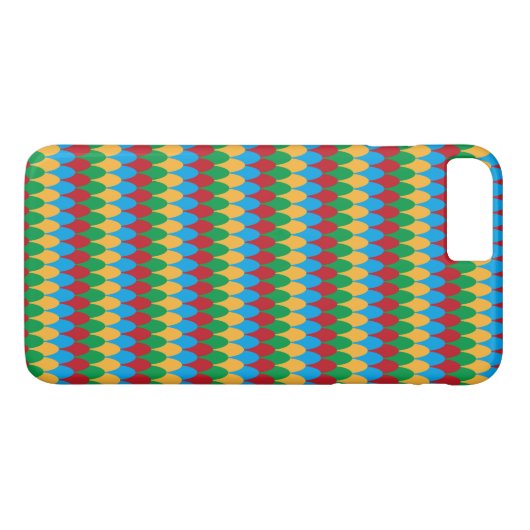 Geel Blauw Groen & Rood Geometrische Scallops Case-Mate iPhone Case (Achterkant (Horizontaal))