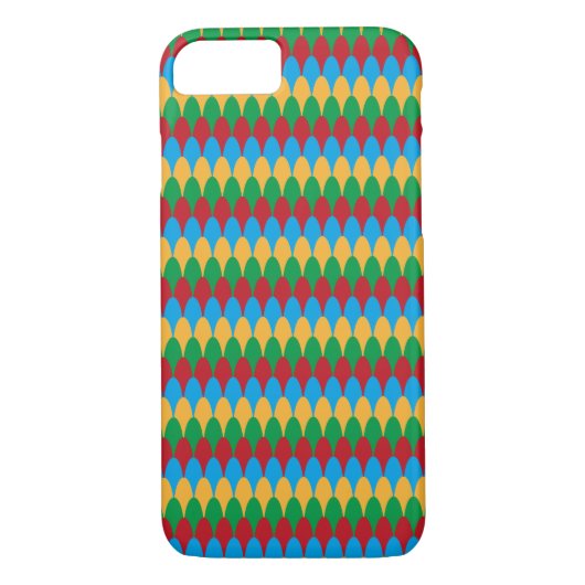 Geel Blauw Groen & Rood Geometrische Scallops Case-Mate iPhone Case (Achterkant)