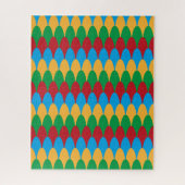 Geel Blauw Groen & Rood Geometrische Scallops Legpuzzel (Verticaal)