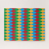 Geel Blauw Groen & Rood Geometrische Scallops Legpuzzel (Horizontaal)