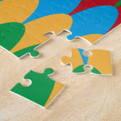 Geel Blauw Groen & Rood Geometrische Scallops Legpuzzel (Zijkant)