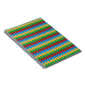 Geel Blauw Groen & Rood Geometrische Scallops Notitieboek (Rechterzijde)