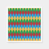 Geel Blauw Groen & Rood Geometrische Scallops Servet (Voorkant)