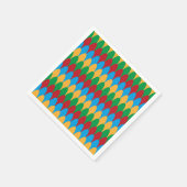 Geel Blauw Groen & Rood Geometrische Scallops Servet (Hoek)