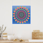 Geel Blauw Groen Rood Poster (Keuken)