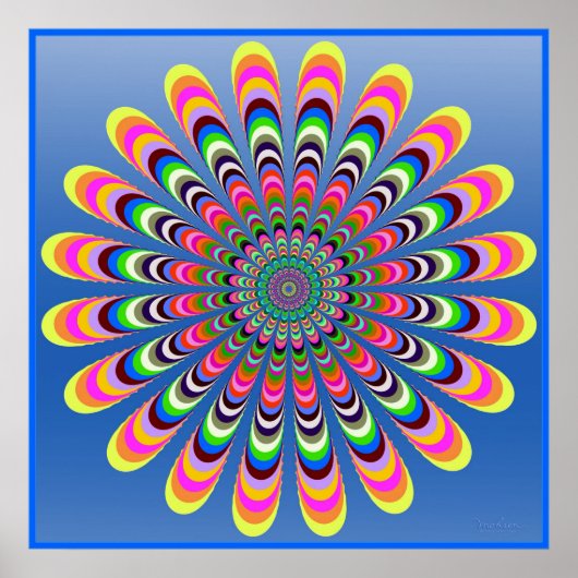 Geel Blauw Groen Rood Poster (Voorkant)
