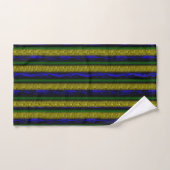 Geel Blauw Groen Zwart getextureerde Stripes Bad Handdoek (Handdoek)