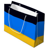 Geel blauw groot cadeauzakje (Voorkant Gekanteld)