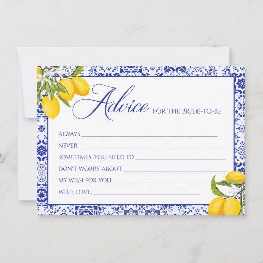 Geel Blauw Hoofd Squeeze Bruids douche Advieskaart Kaart (Voorkant)