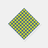 Geel Blauw Houndstooth Plaid Check Servet (Hoek)