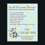 Geel blauw huis Reiniging Janitorial Glove Schort Flyer<br><div class="desc">Geel blauw huis Reiniging Janitorial Glove Schort</div>