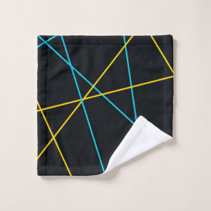 Geel, Blauw, koel, trendy, stedelijk, moderne lijn Washandje
