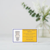 Geel & Blauw Loodgieter Loodgieter Diensten Toilet Visitekaartje (Staand voorkant)