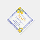 Geel Blauw Main Squeeze Vrijgezellenfeest Citroen Servet (Hoek)