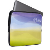 Geel blauw minimalist met naam Electronics Bag Laptop Sleeve (Voorkant Rechts)