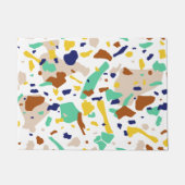Geel Blauw Modern Abstract Geometrisch Deurmat (Voorkant)