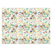 Geel Blauw Modern Abstract Geometrisch Tafelkleed (Voorkant (Horizontaal))